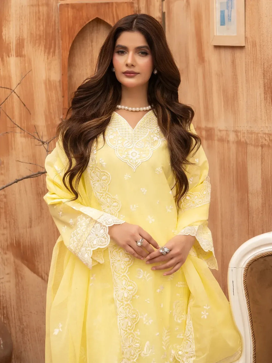 Ziya - U5A Stunning Lemon Embroidered Women's Stitched Suit - 3 Pcs Set