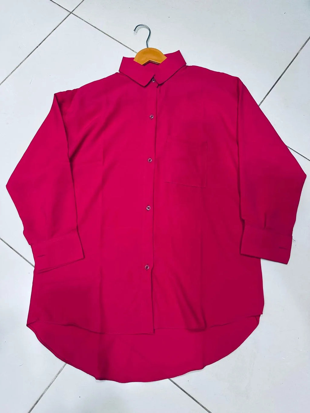 Women's Pink Silk Button Down Shirt Medium to Large