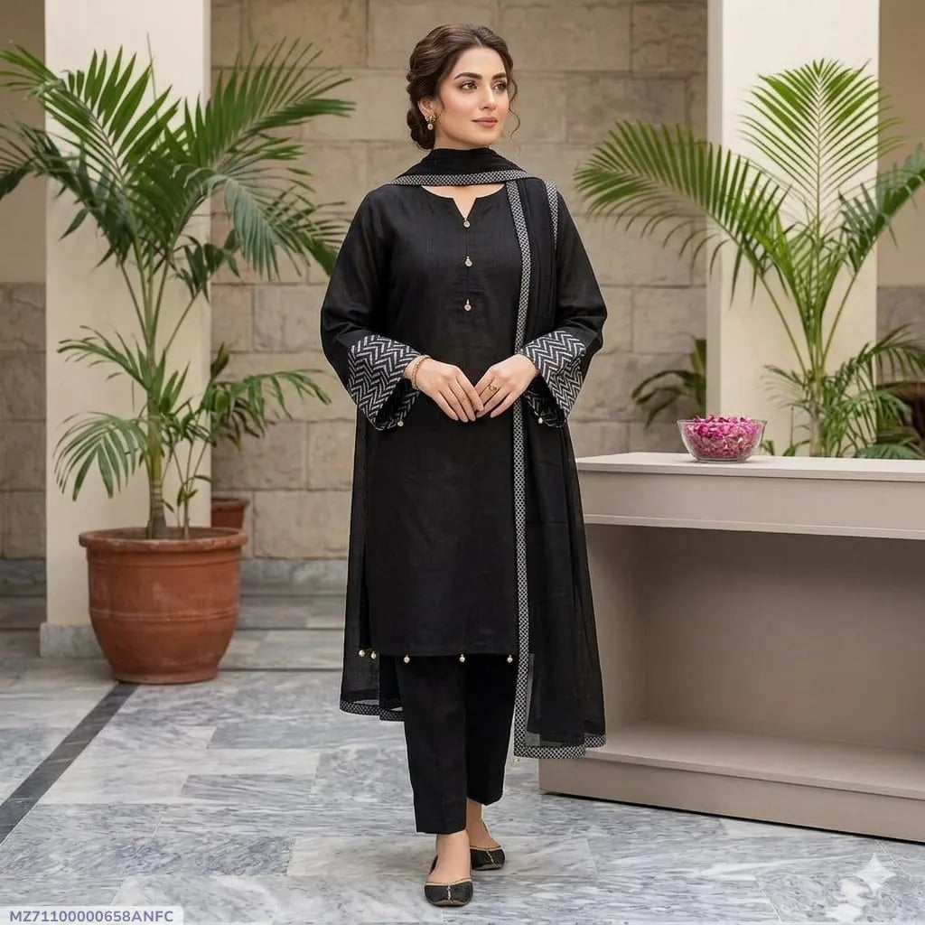 1 Pc Women's Stitched Lawn Plain Shirt