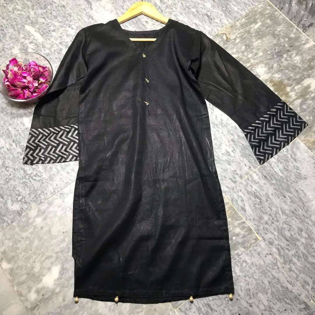 1 Pc Women's Stitched Lawn Plain Shirt