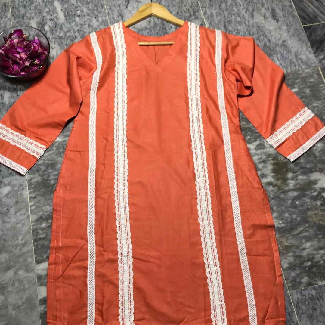 1 Pc Women's Stitched Lawn Plain Shirt