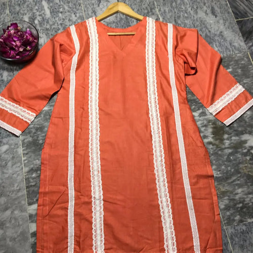 1 Pc Women's Stitched Lawn Plain Shirt