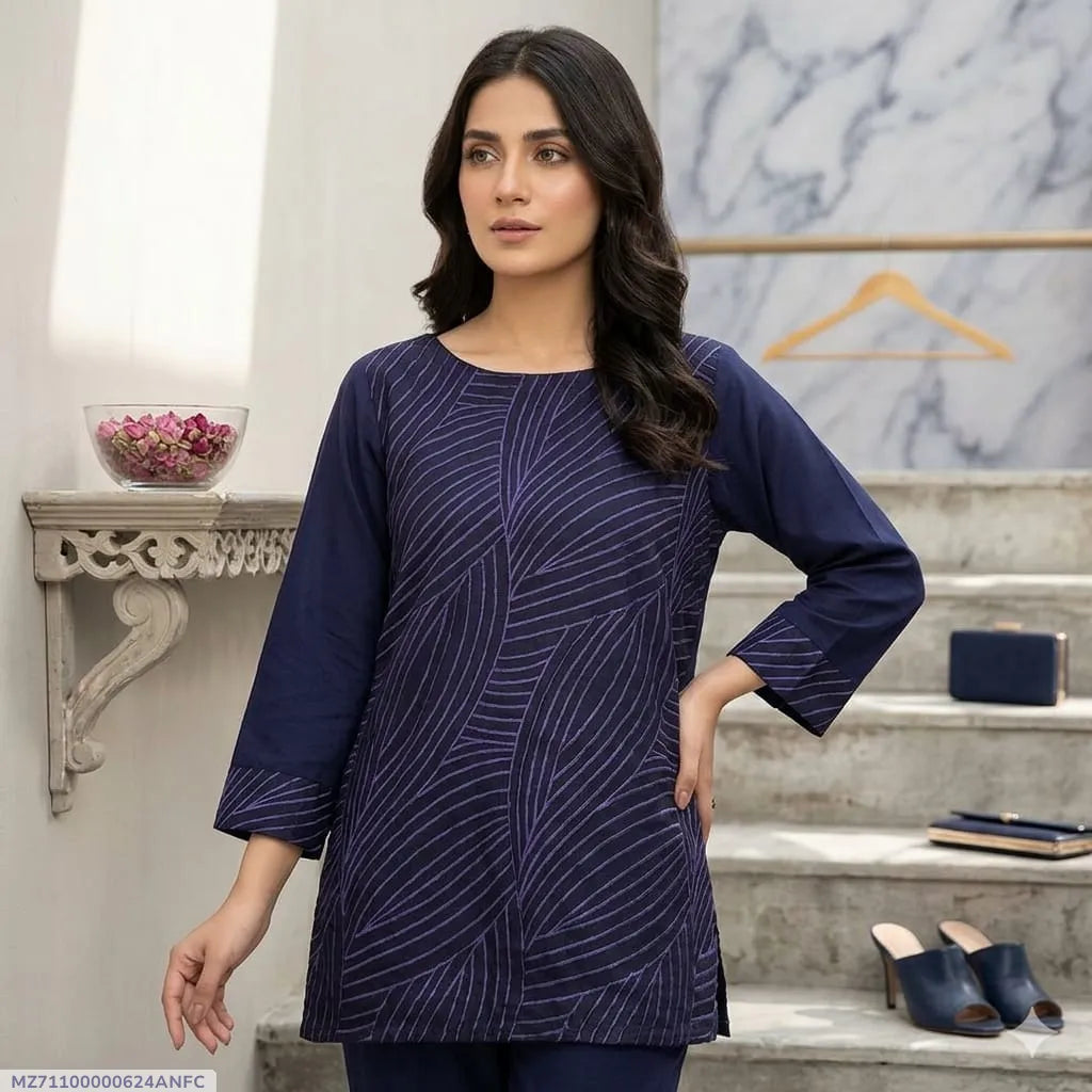 1 Pcs Embroidered Dress Arabic Lawn Stitch Shirt