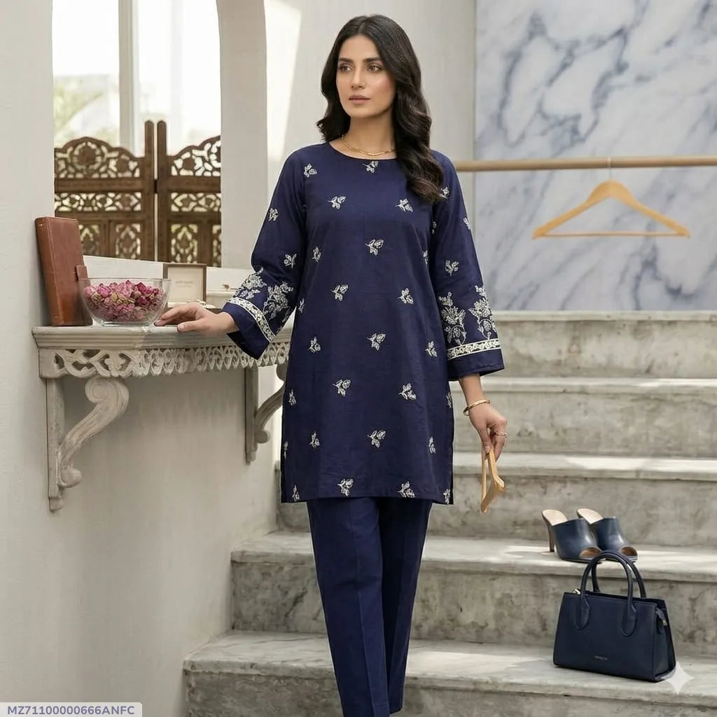 1 Pcs Woman's Arabic Lawn Embroidered Stitch Shirt