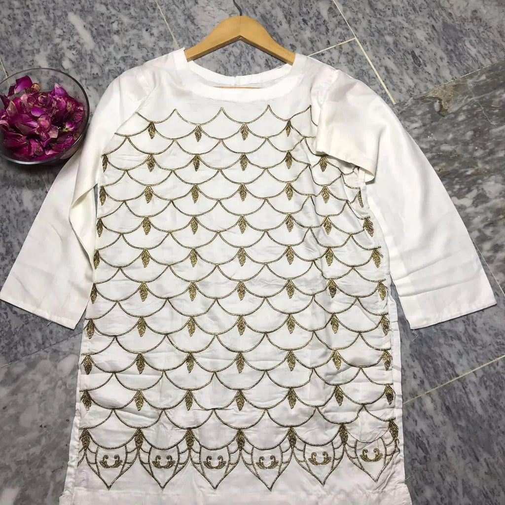 1 Pc Women's Stitched Lawn Embroidered Shirt