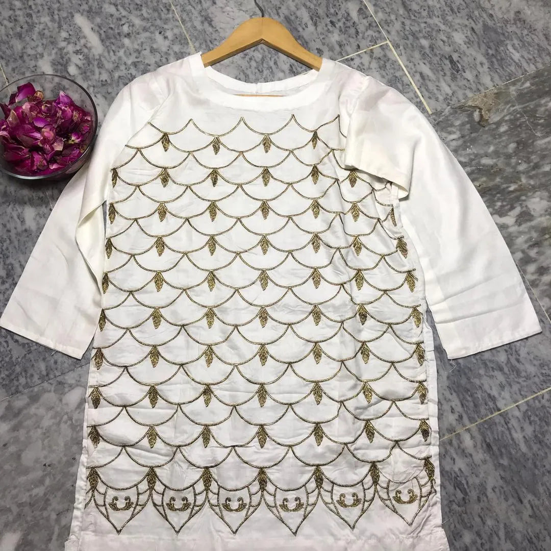 1 Pc Women's Stitched Lawn Embroidered Shirt