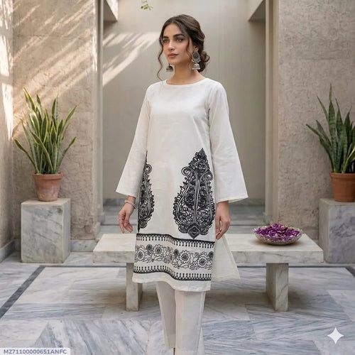 1 Pcs Woman's Arabic Lawn Embroidered Stitch Shirt