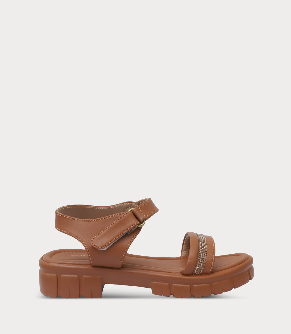 Women Platform Sandal-TAN