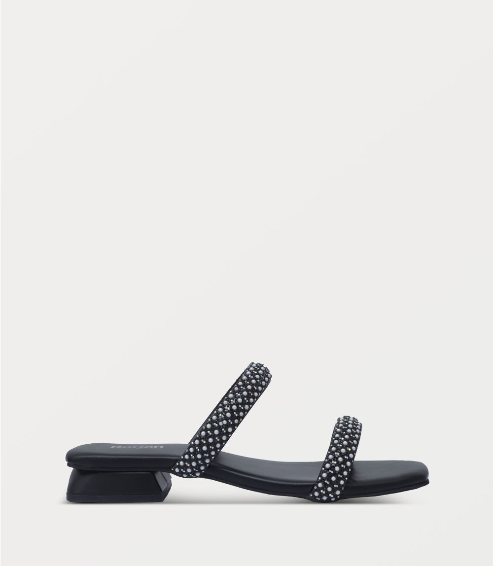 Women Slipper Heels-BLACK
