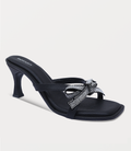 Women Slipper Heels-BLACK