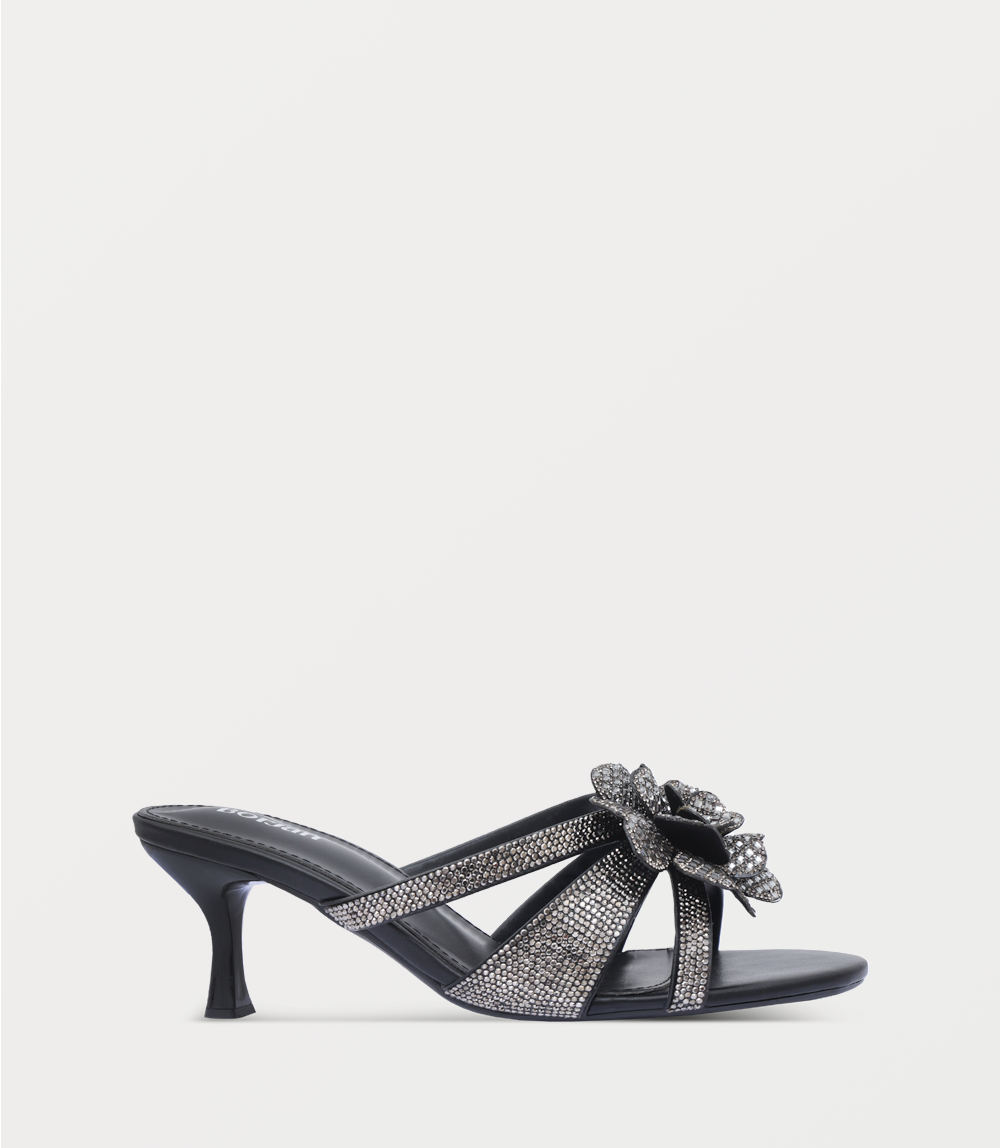 Women Slipper Heels-BLACK