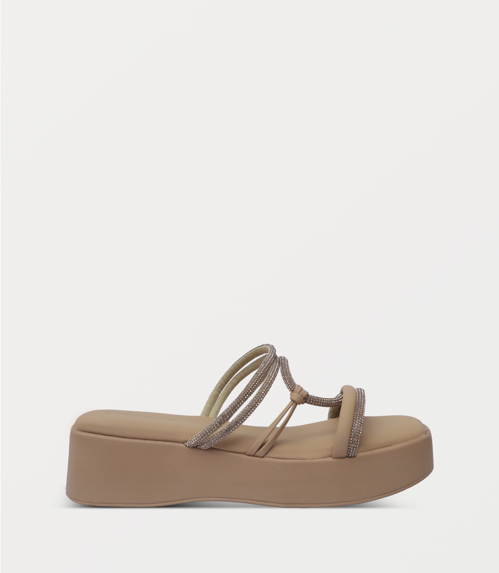 Women Platform Slipper-BEIGE