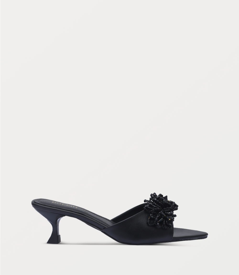 Women Slipper Heels-BLACK