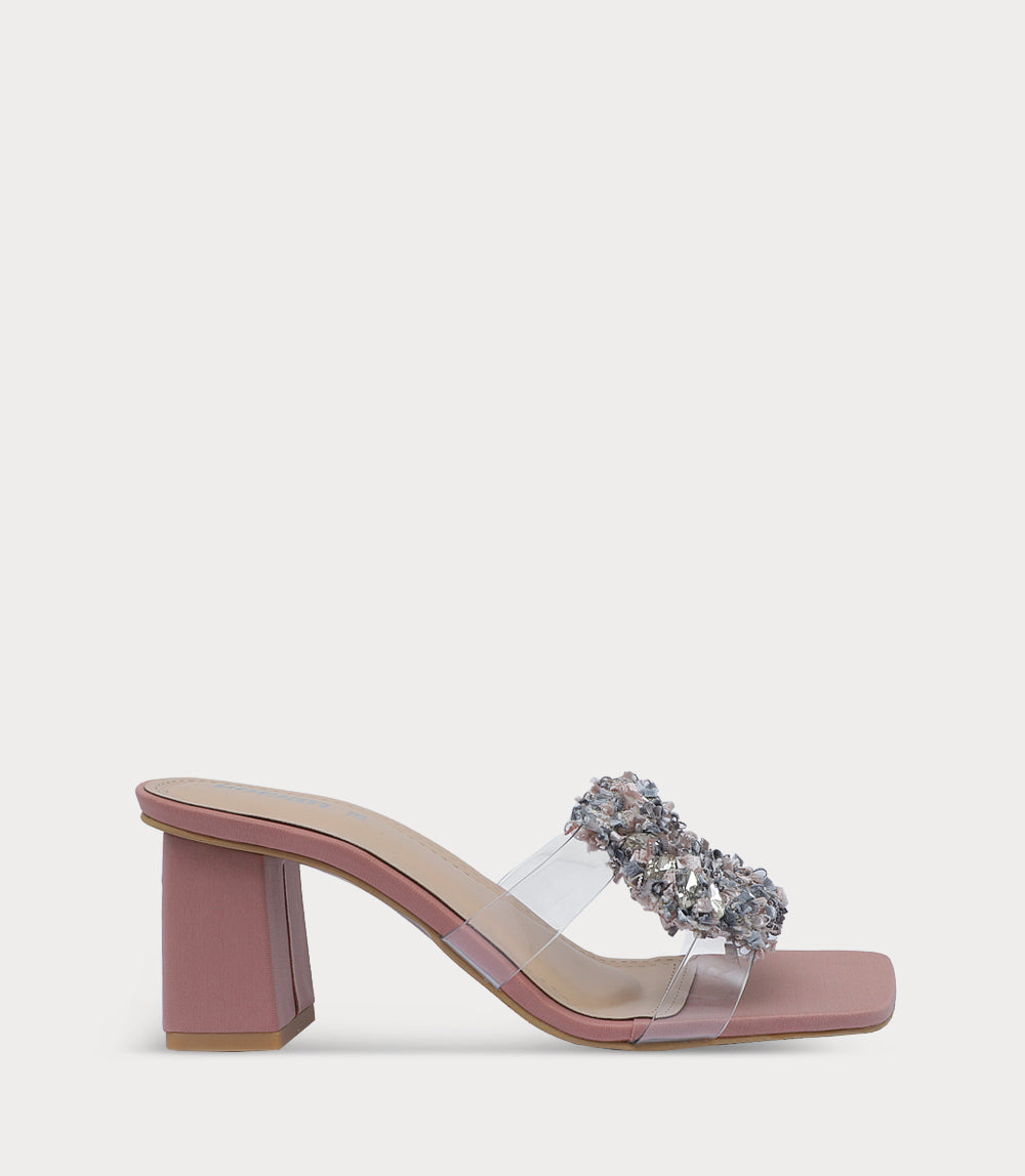 Women Slipper Heels-TEA PINK