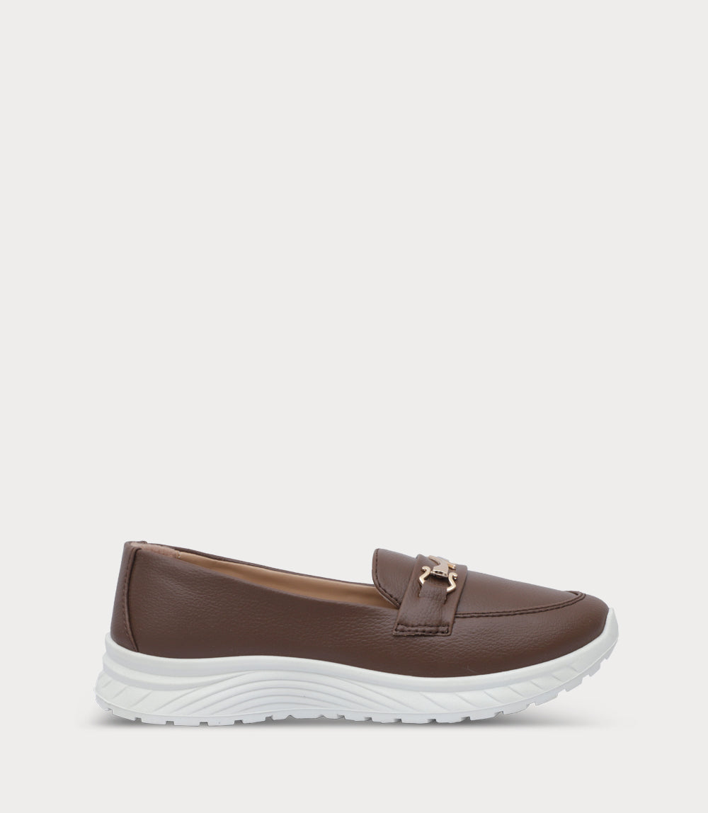Women Comfort Moccasin-DARK BROWN