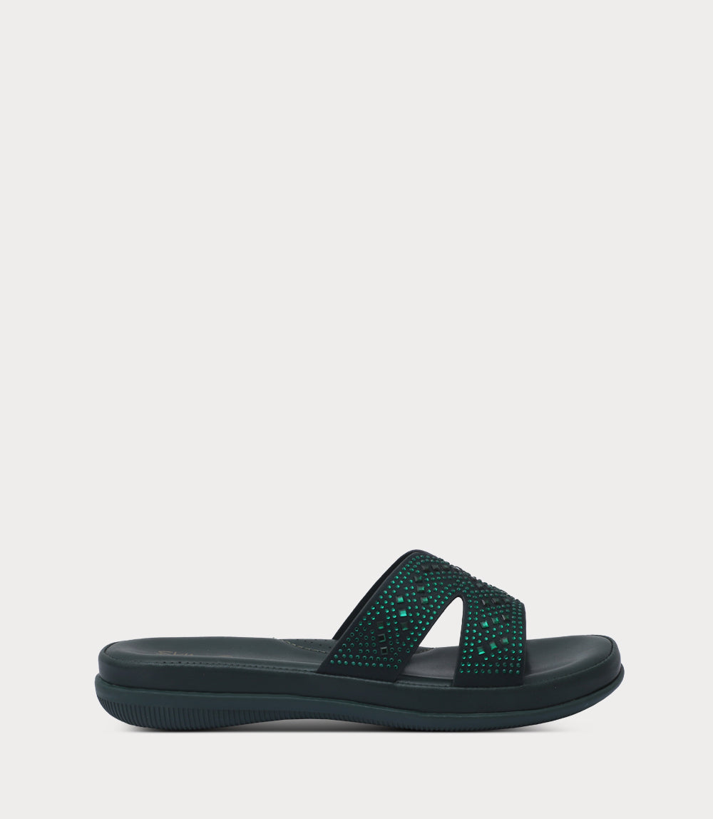 Women Comfort Slipper-FORST GREEN