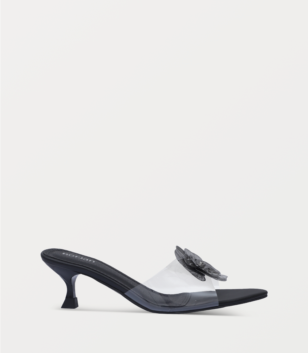 Women Slipper Heels-BLACK