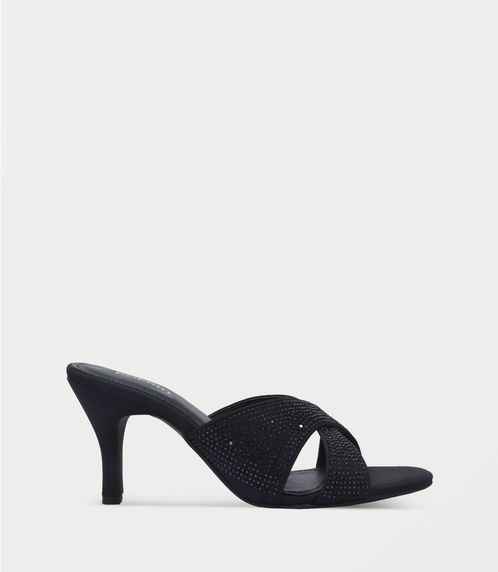 Women Slipper Heels-BLACK