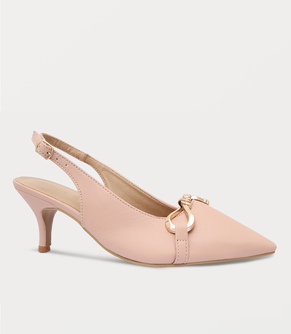 Women Sling Back-NUDE PINK