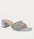 Women Slipper Heels-SILVER