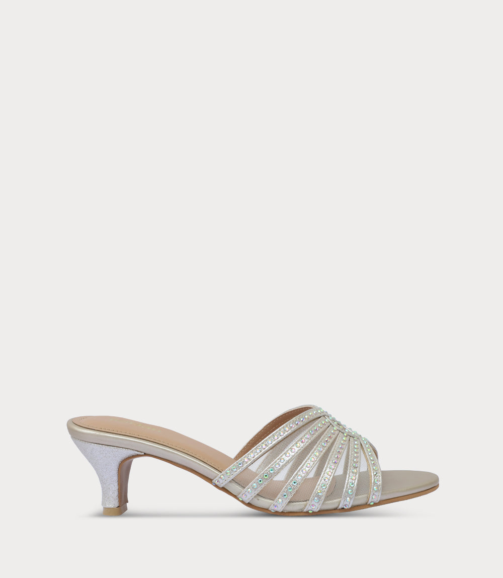 Women Slipper Heels-GOLDEN