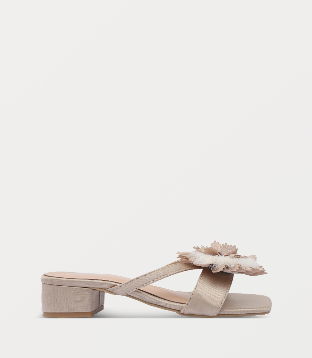 Women Slipper Heels-BEIGE