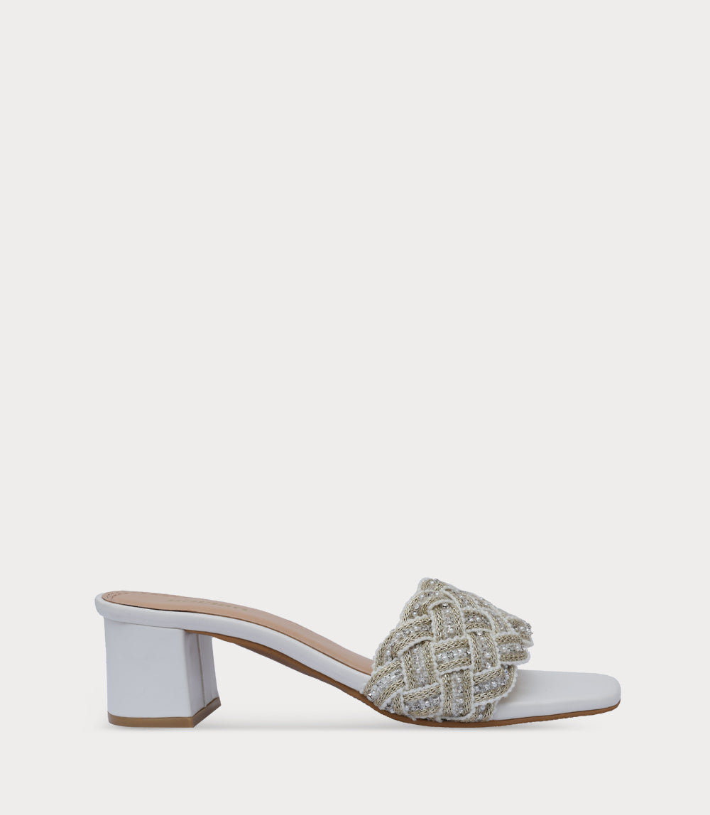 Women Slipper Heels-WHITE