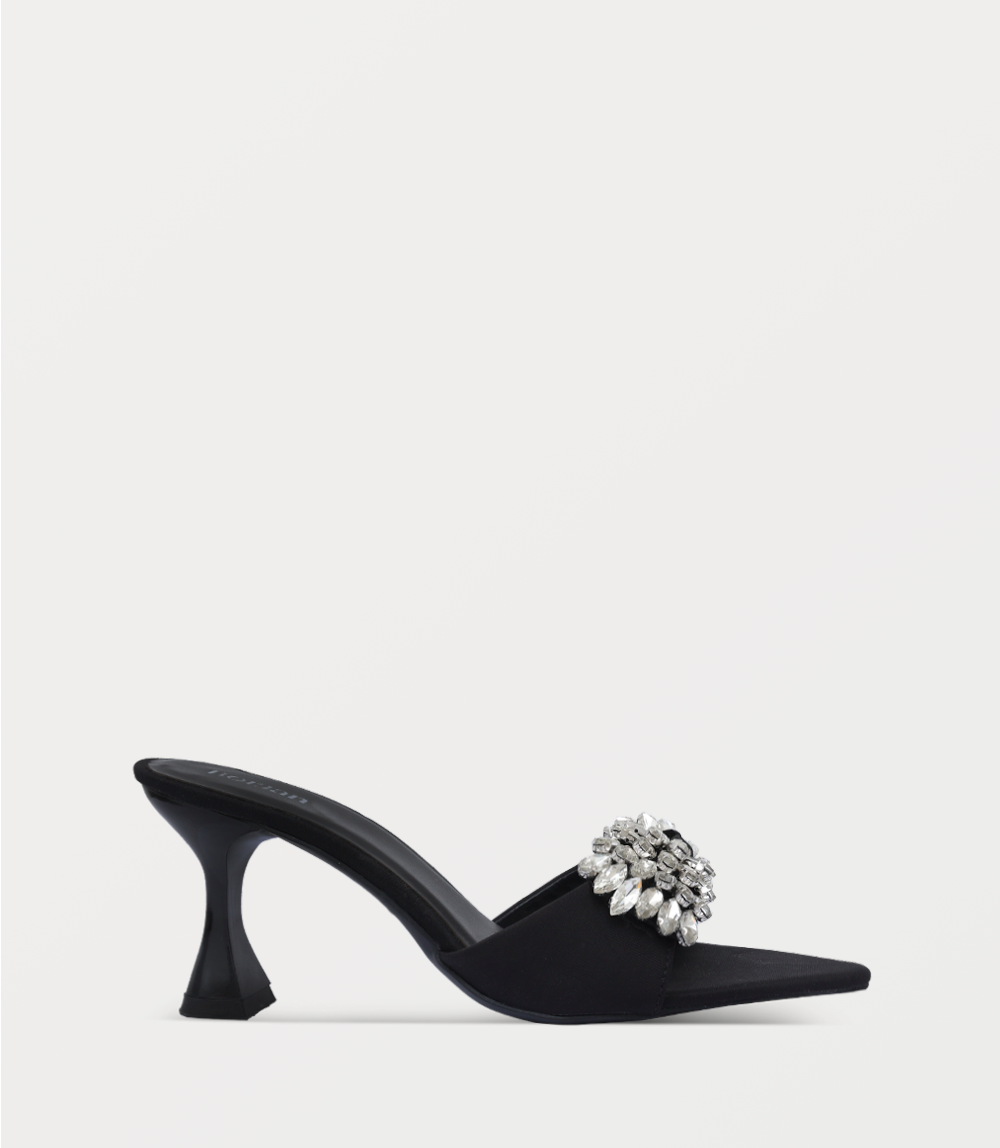 Women Slipper Heels-BLACK