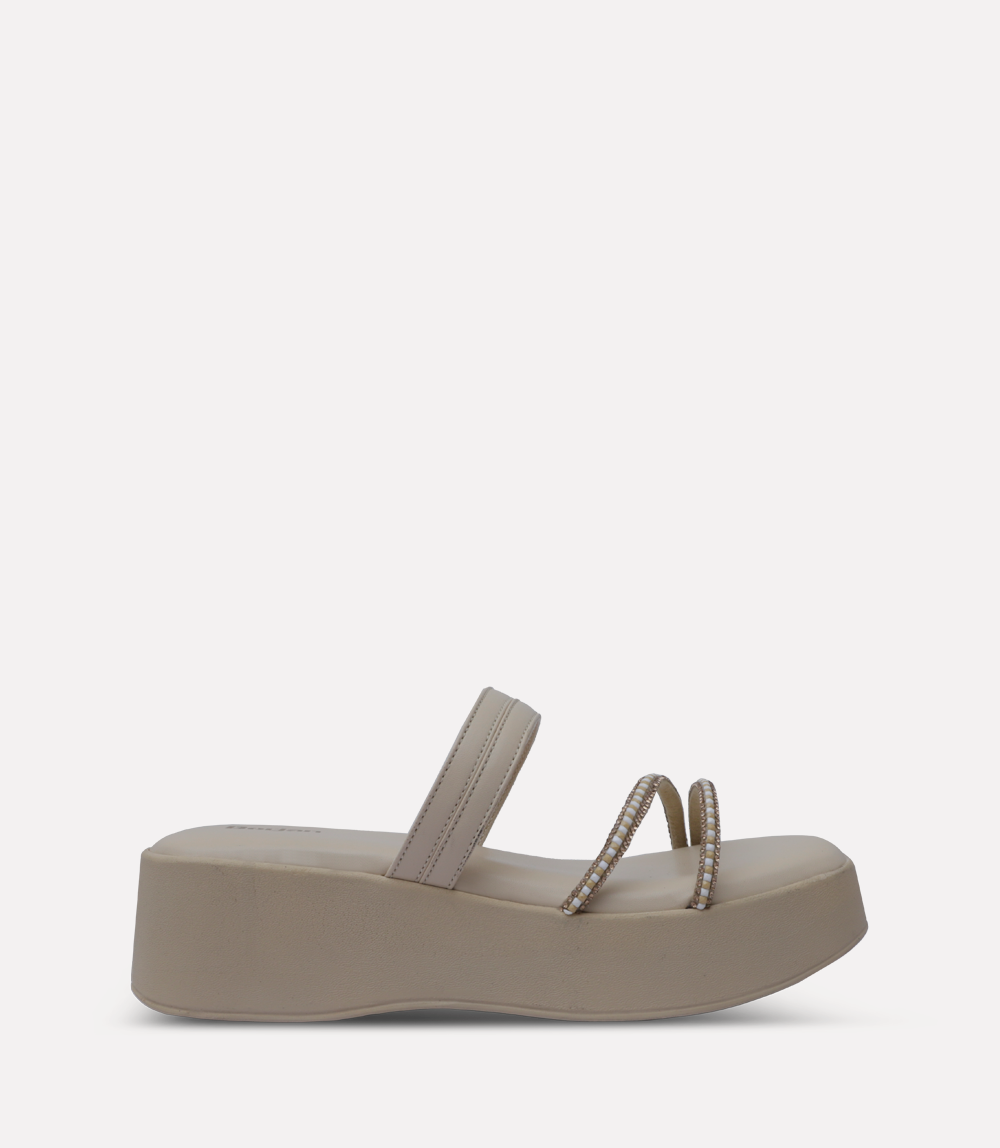 Women Platform Slipper-BEIGE