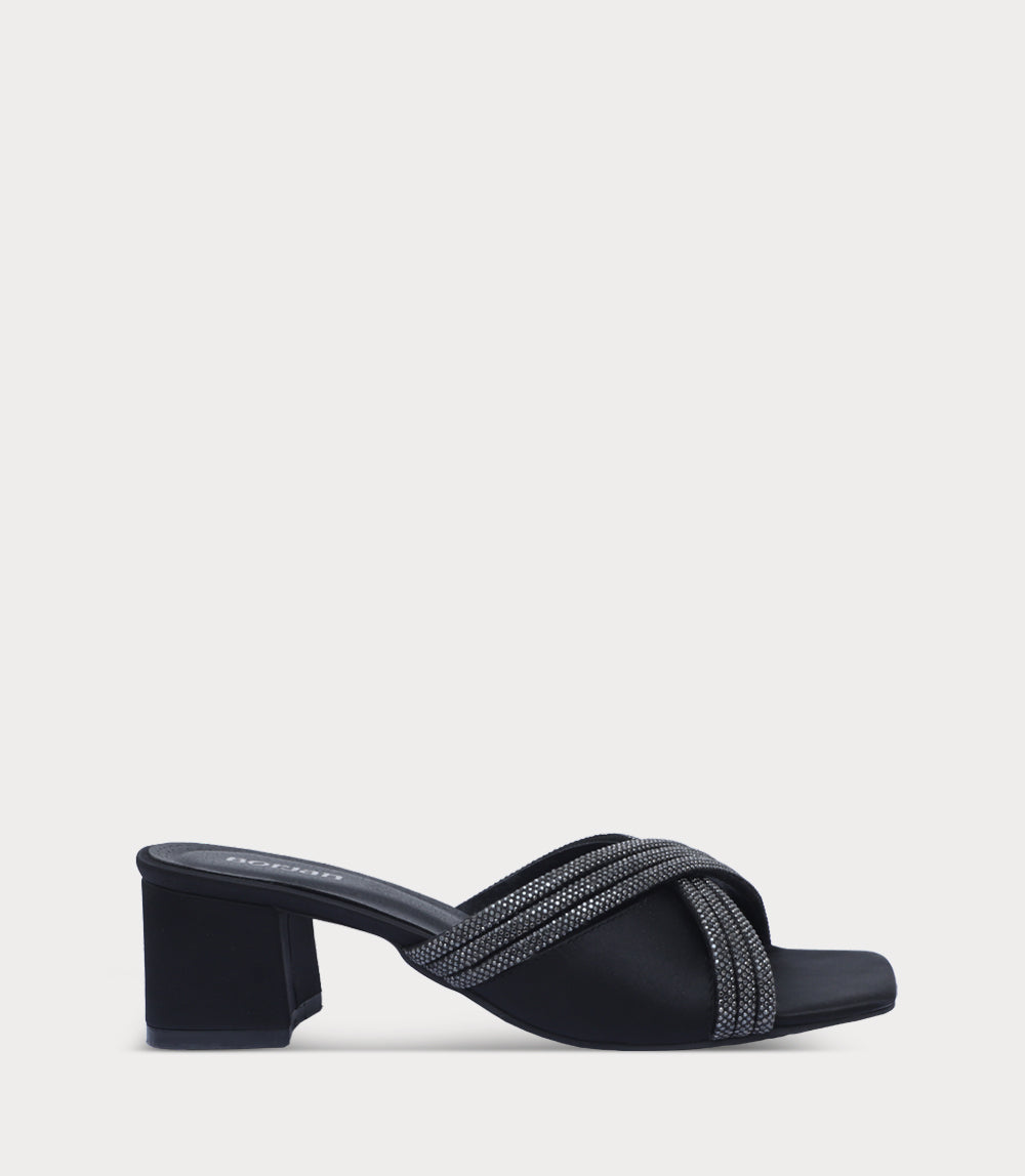 Women Slipper Heels-BLACK