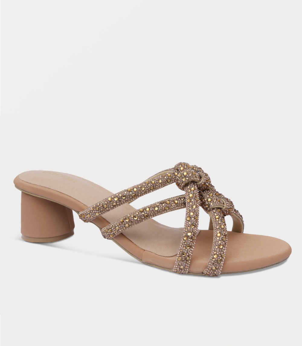 Women Slipper Heels-GOLDEN
