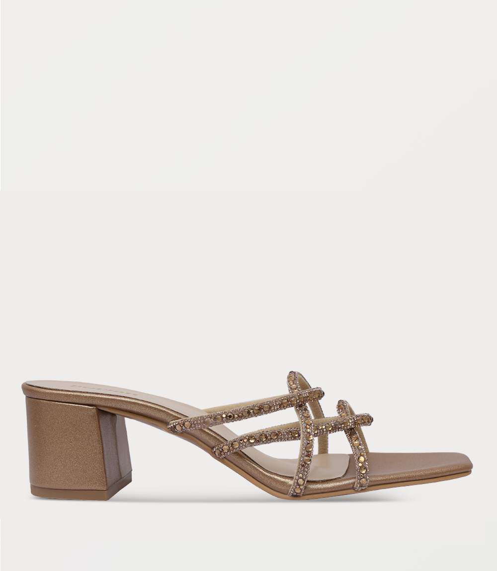 Women Slipper Heels-GOLDEN
