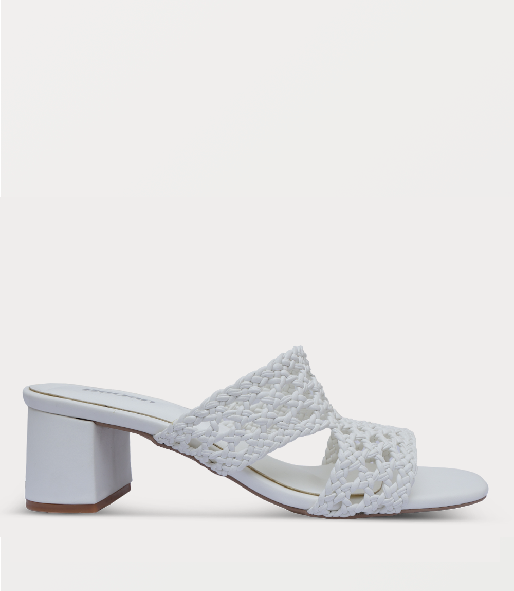 Women Slipper Heels-WHITE