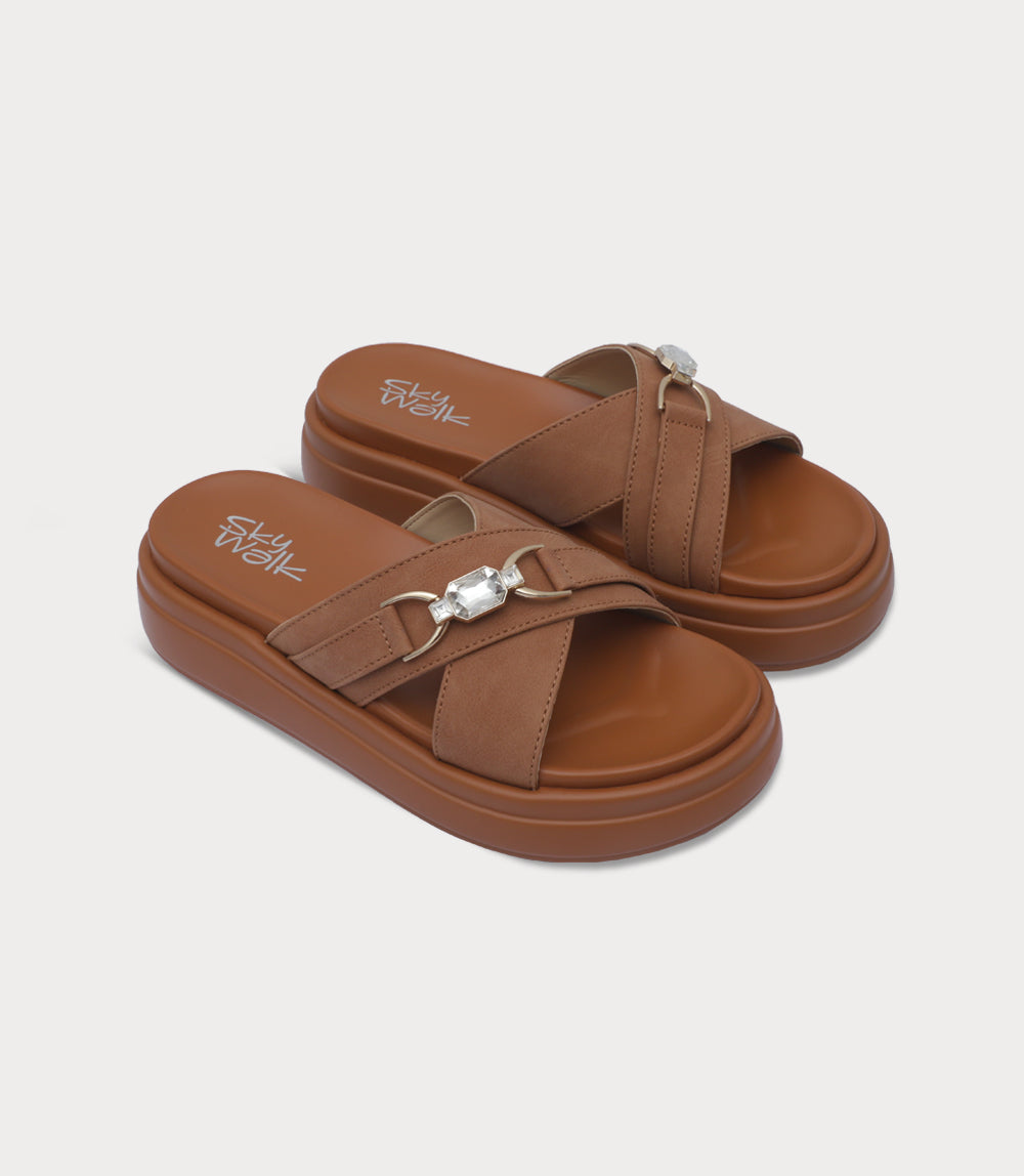 Women Comfort Slipper-TAN