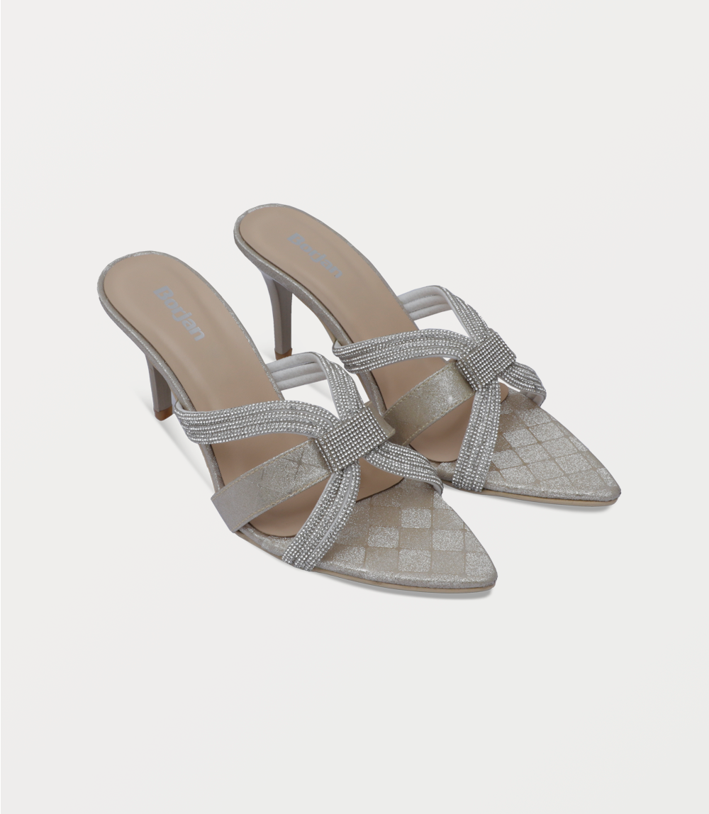 Women Slipper Heels-GOLDEN