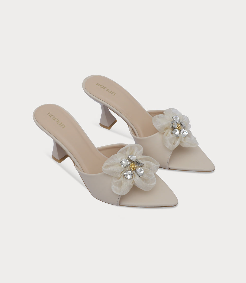 Women Slipper Heels-IVORY