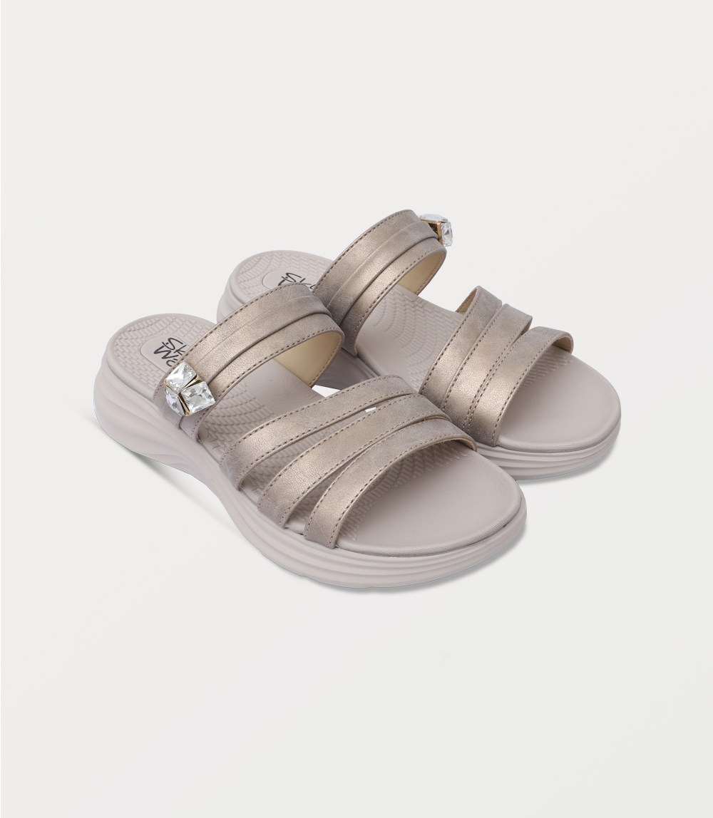 Women Comfort Slipper-GOLDEN