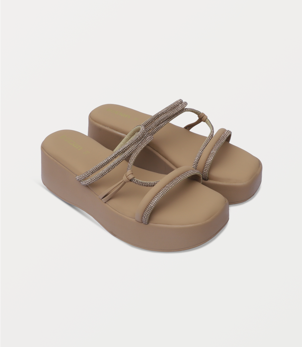 Women Platform Slipper-BEIGE