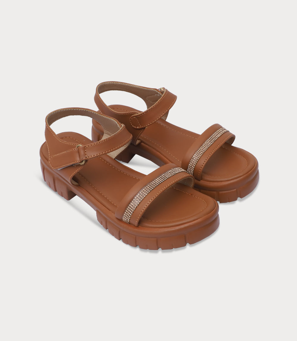 Women Platform Sandal-TAN