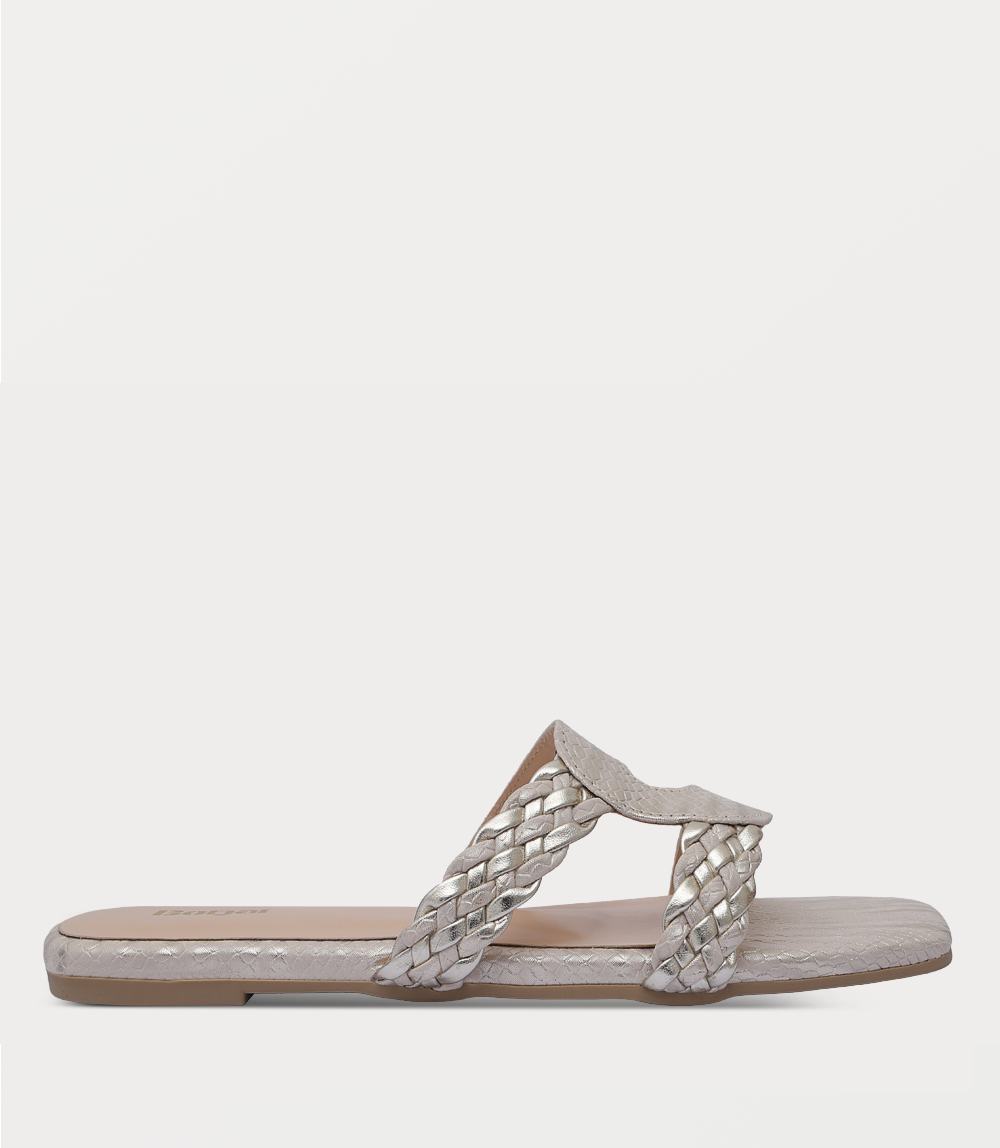 Women Slipper-BEIGE/GOLD