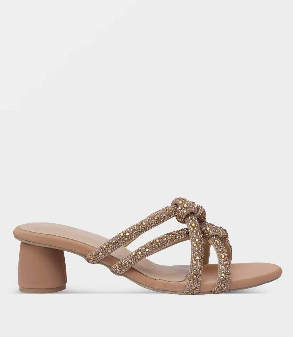 Women Slipper Heels-GOLDEN