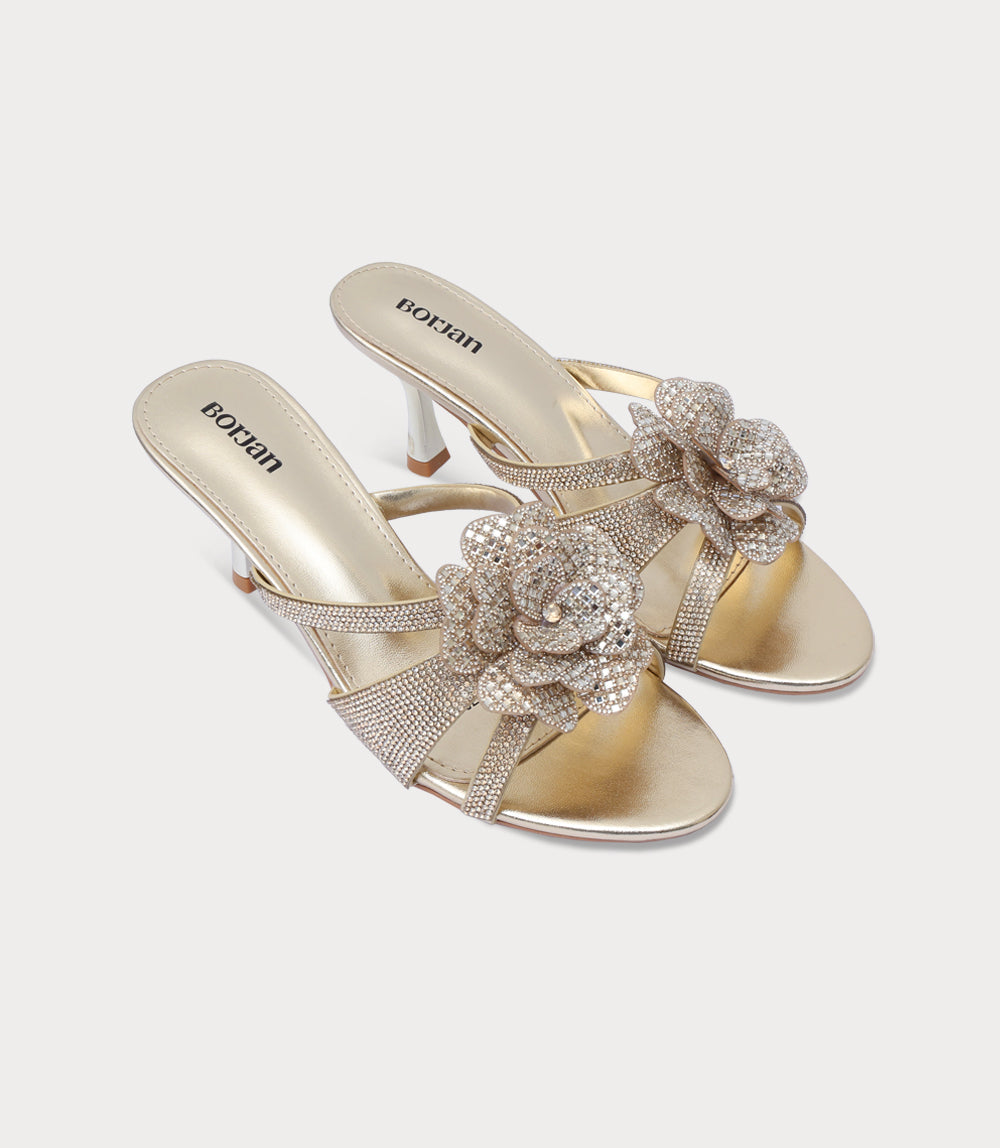 Women Slipper Heels-GOLD