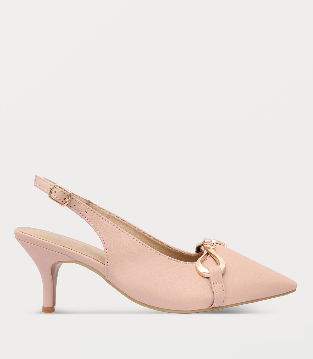 Women Sling Back-NUDE PINK