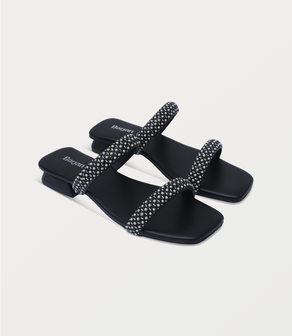 Women Slipper Heels-BLACK