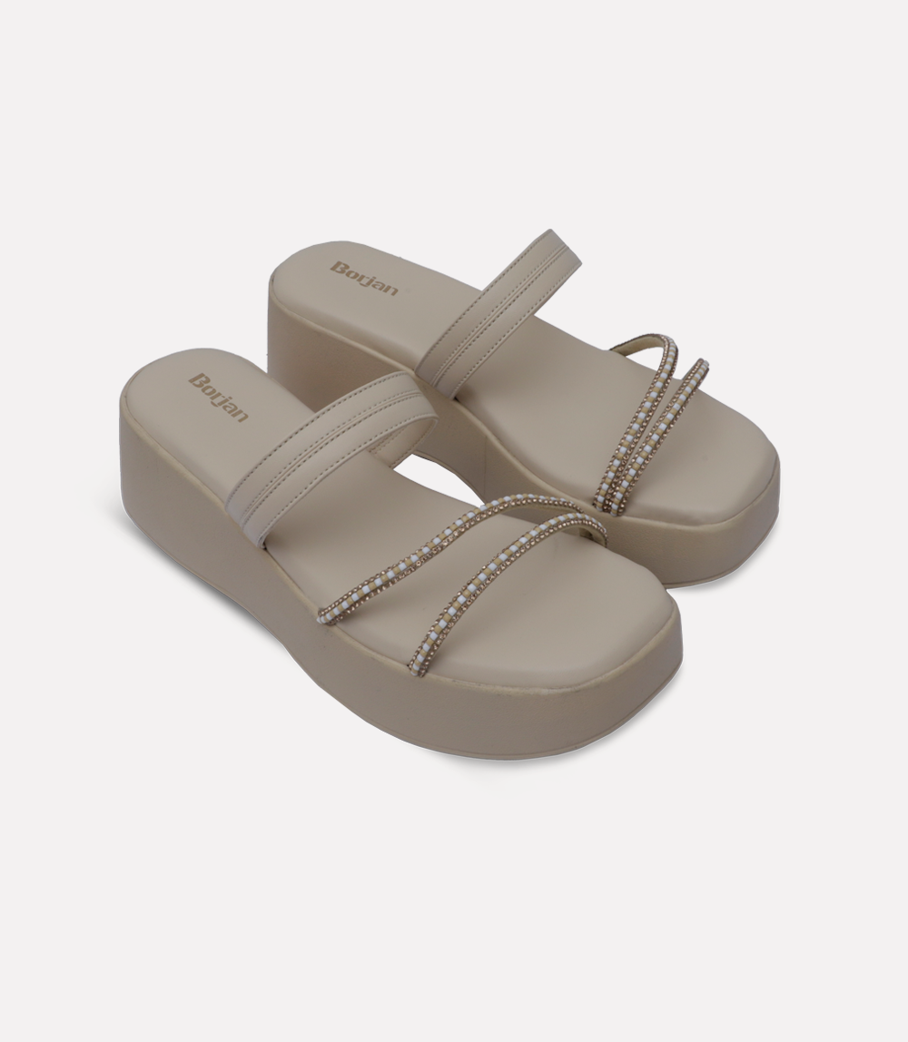 Women Platform Slipper-BEIGE