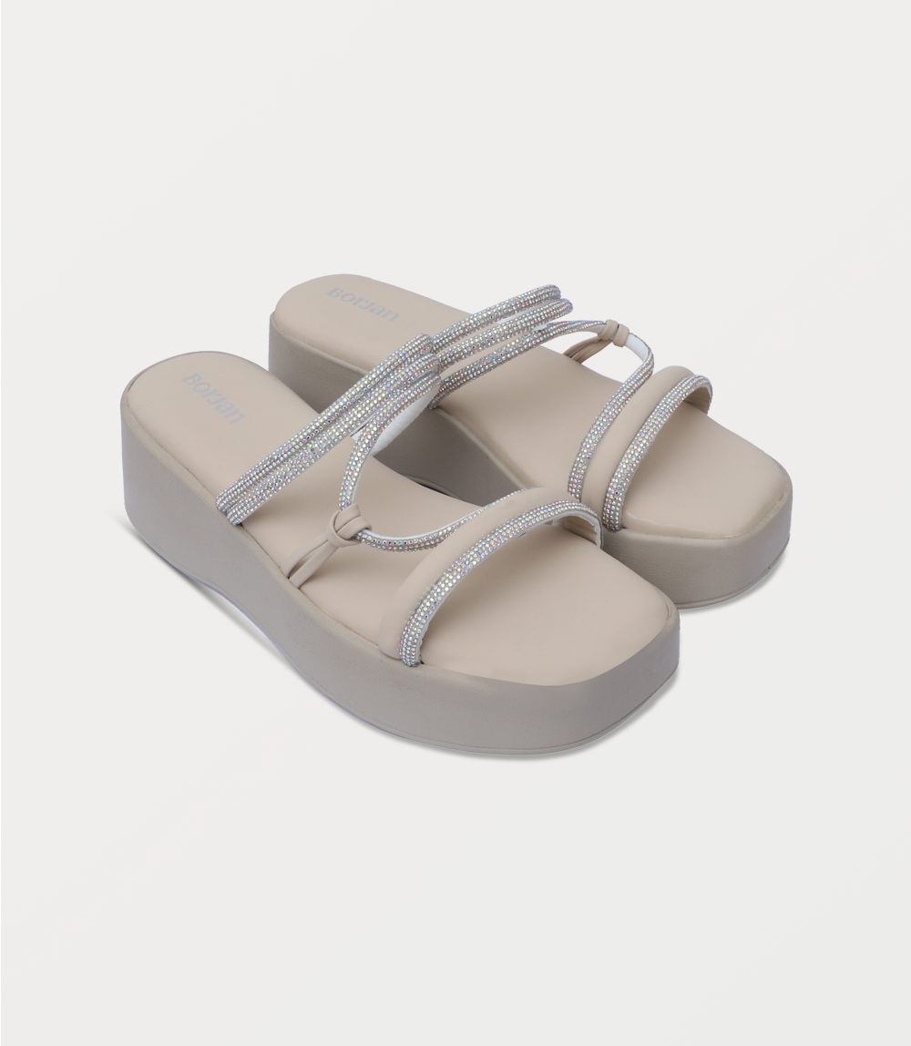 Women Platform Slipper-IVORY
