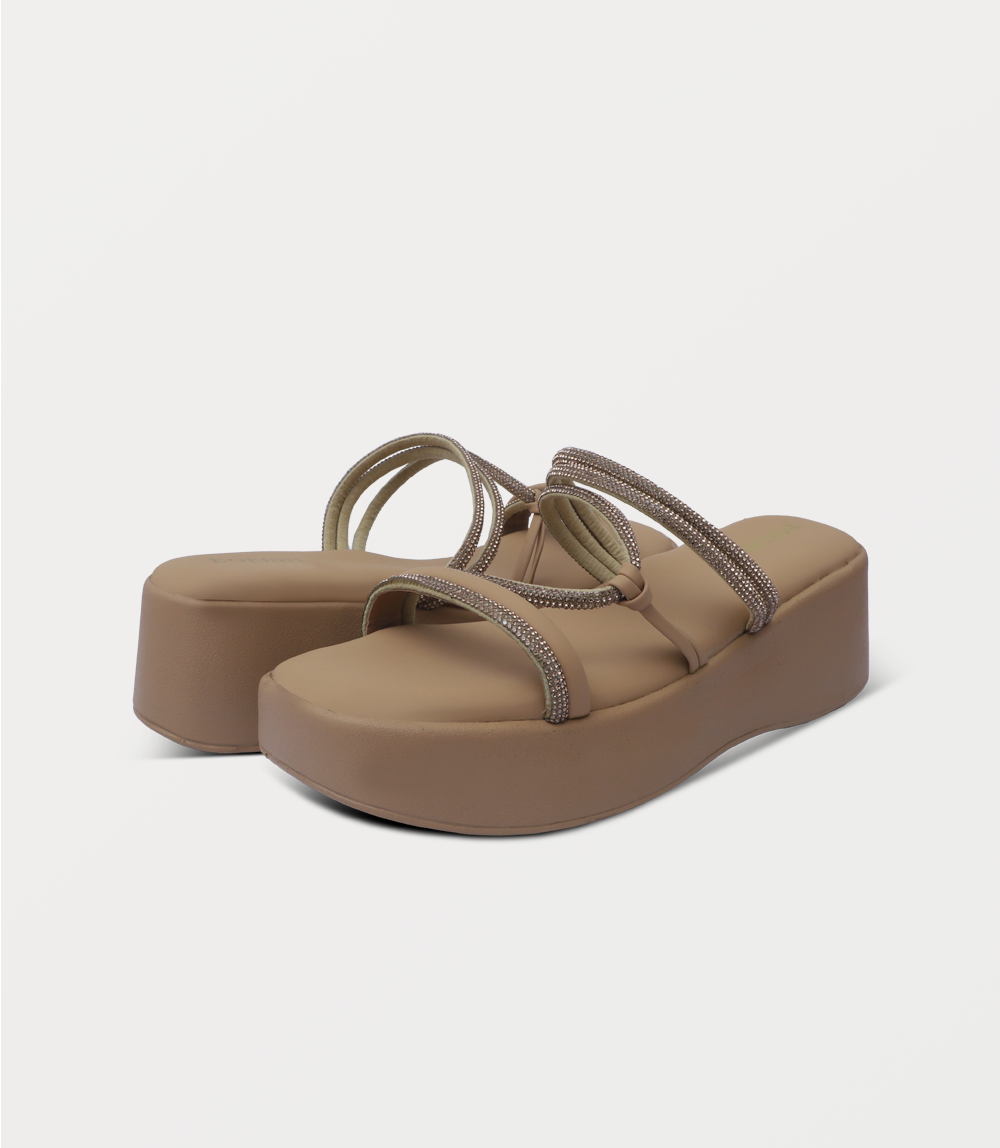 Women Platform Slipper-BEIGE