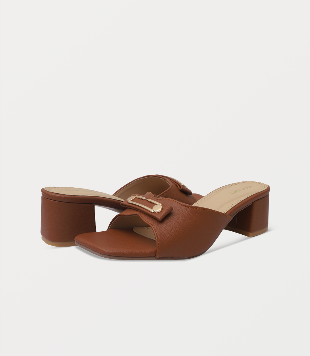 Women Slipper Heels-TAN