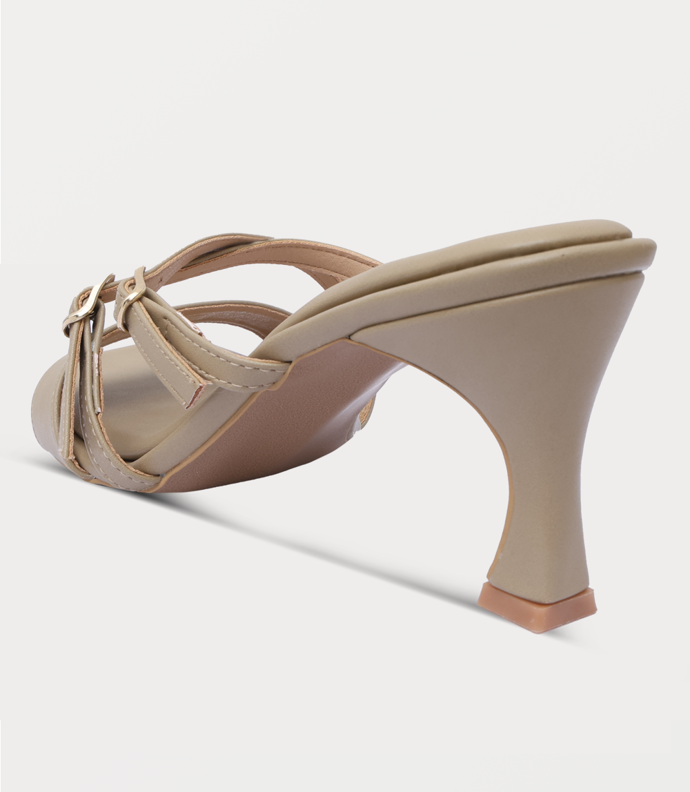 Women Slipper Heels-BEIGE