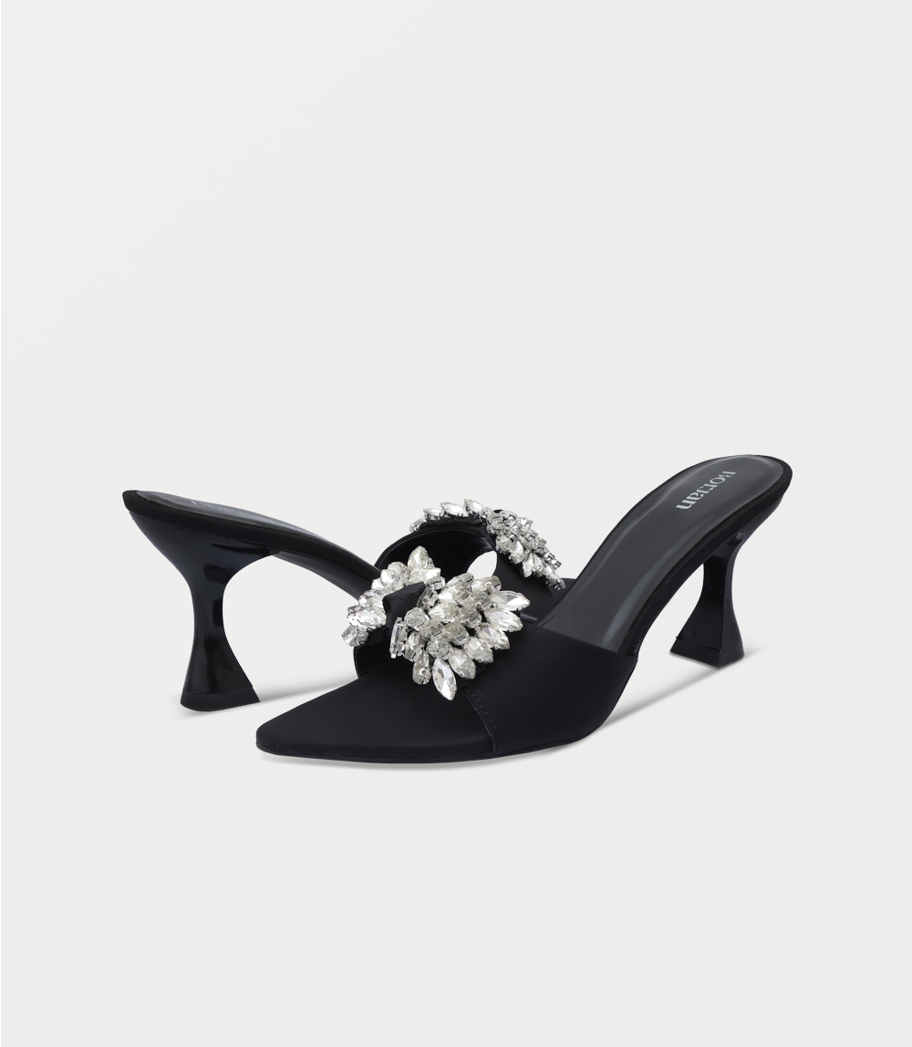 Women Slipper Heels-BLACK
